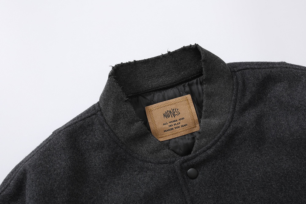 MADNESS VARSITY JACKET 黑白 拼接棒球服 休闲 宽松 夹克 长袖 外套 秋冬 男女款