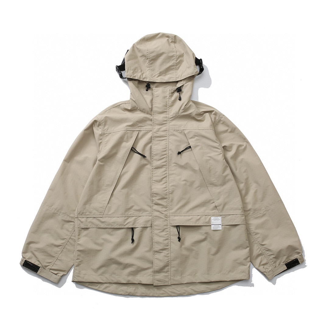 MADNESS 卡其色 防风连帽 宽松 夹克 长袖 工装外套 秋冬 男女款