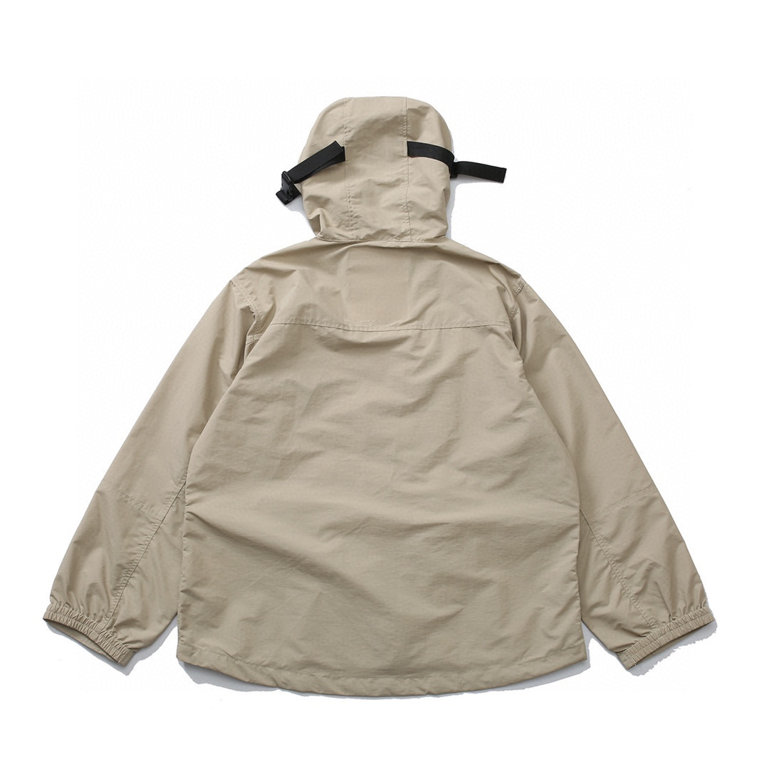 MADNESS 卡其色 防风连帽 宽松 夹克 长袖 工装外套 秋冬 男女款