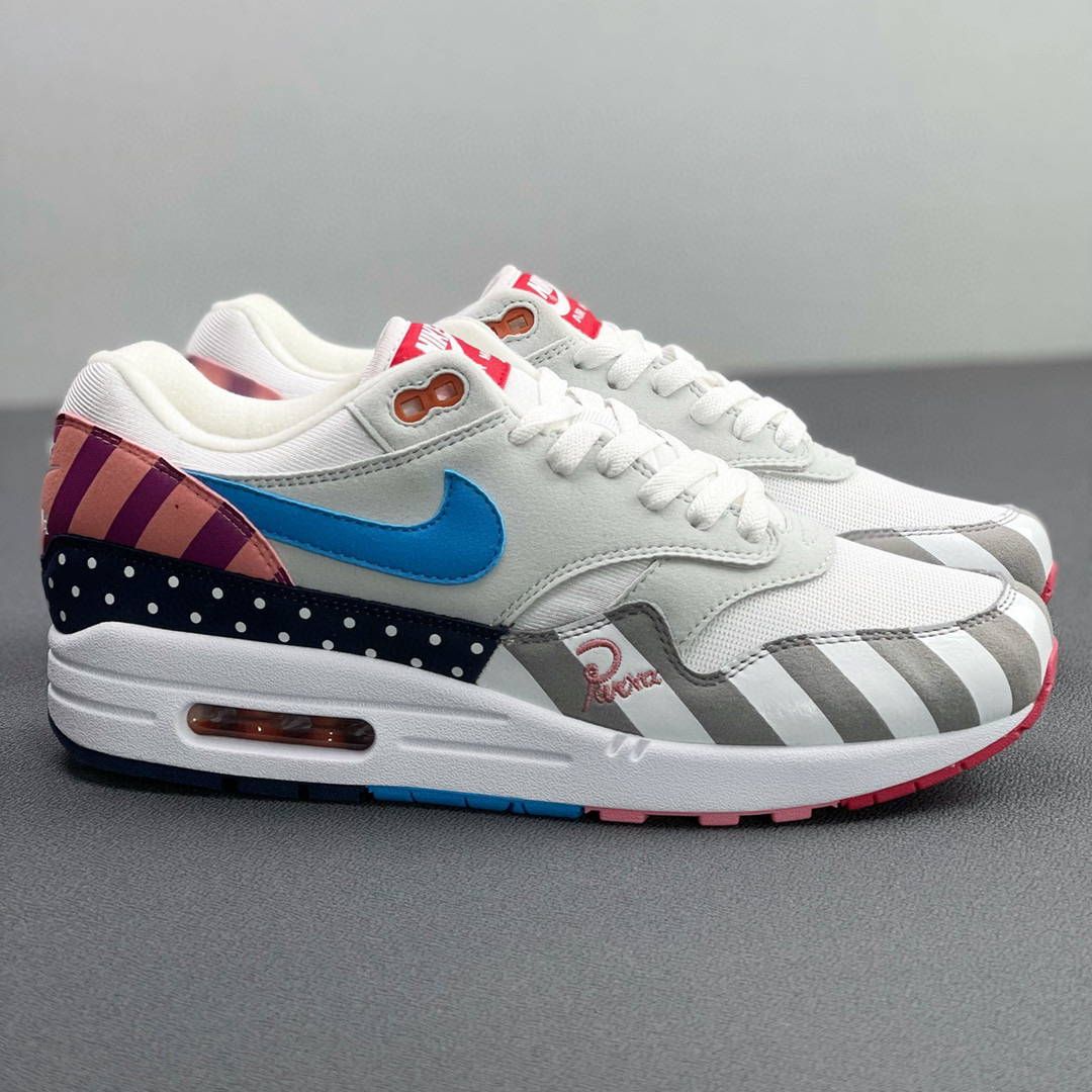 Parra Air Max 1 白粉 拼接 低筒 减震运动鞋 休闲鞋 板鞋 男鞋 女鞋 AT3057-100