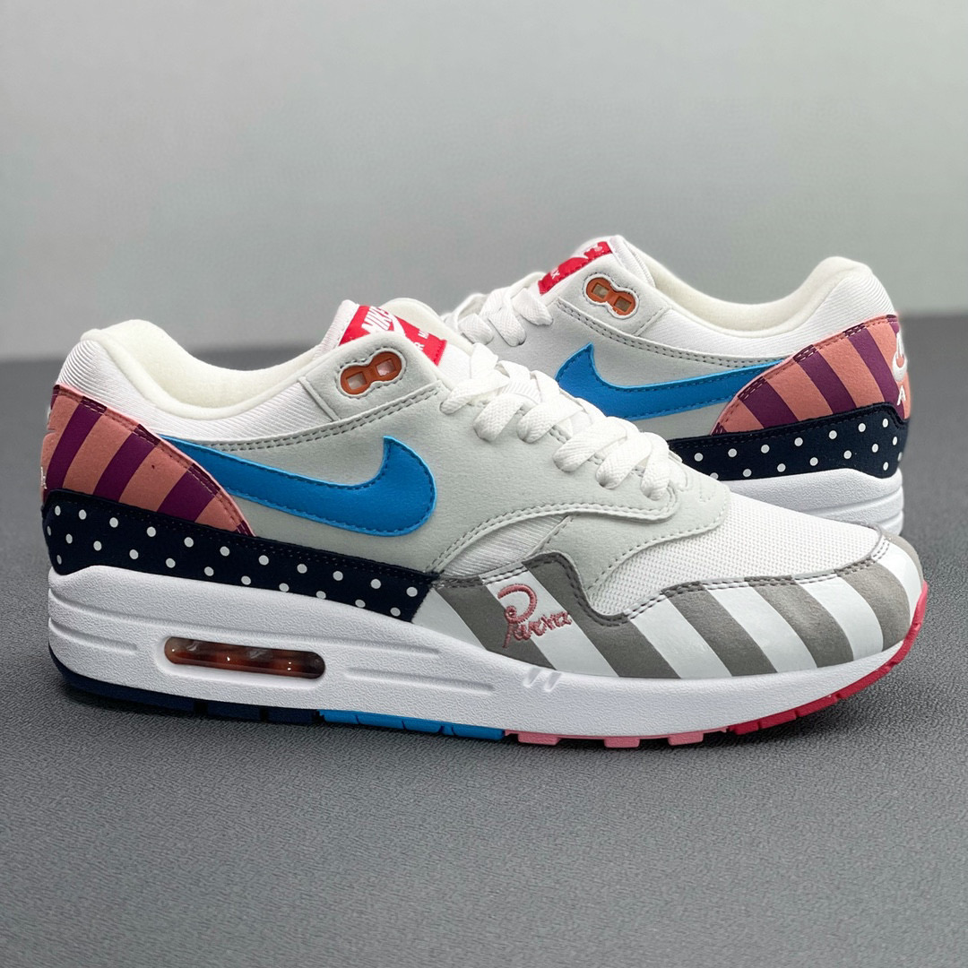 Parra Air Max 1 白粉 拼接 低筒 减震运动鞋 休闲鞋 板鞋 男鞋 女鞋 AT3057-100