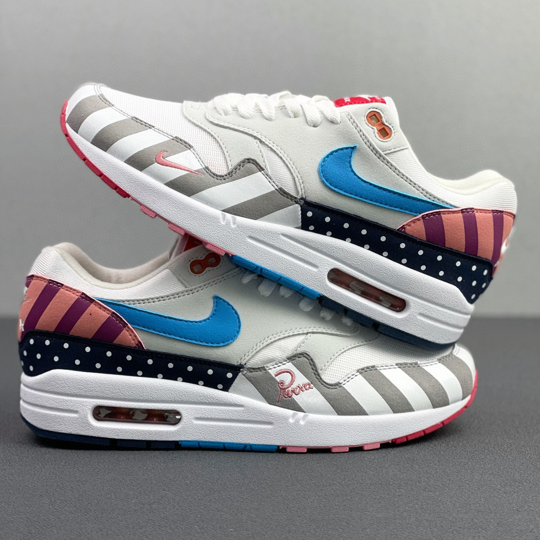 Parra Air Max 1 白粉 拼接 低筒 减震运动鞋 休闲鞋 板鞋 男鞋 女鞋 AT3057-100