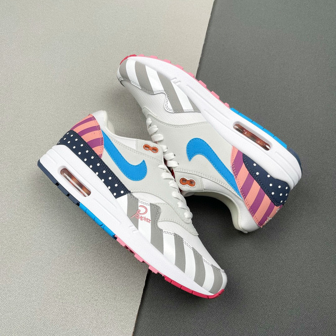 Parra Air Max 1 白粉 拼接 低筒 减震运动鞋 休闲鞋 板鞋 男鞋 女鞋 AT3057-100