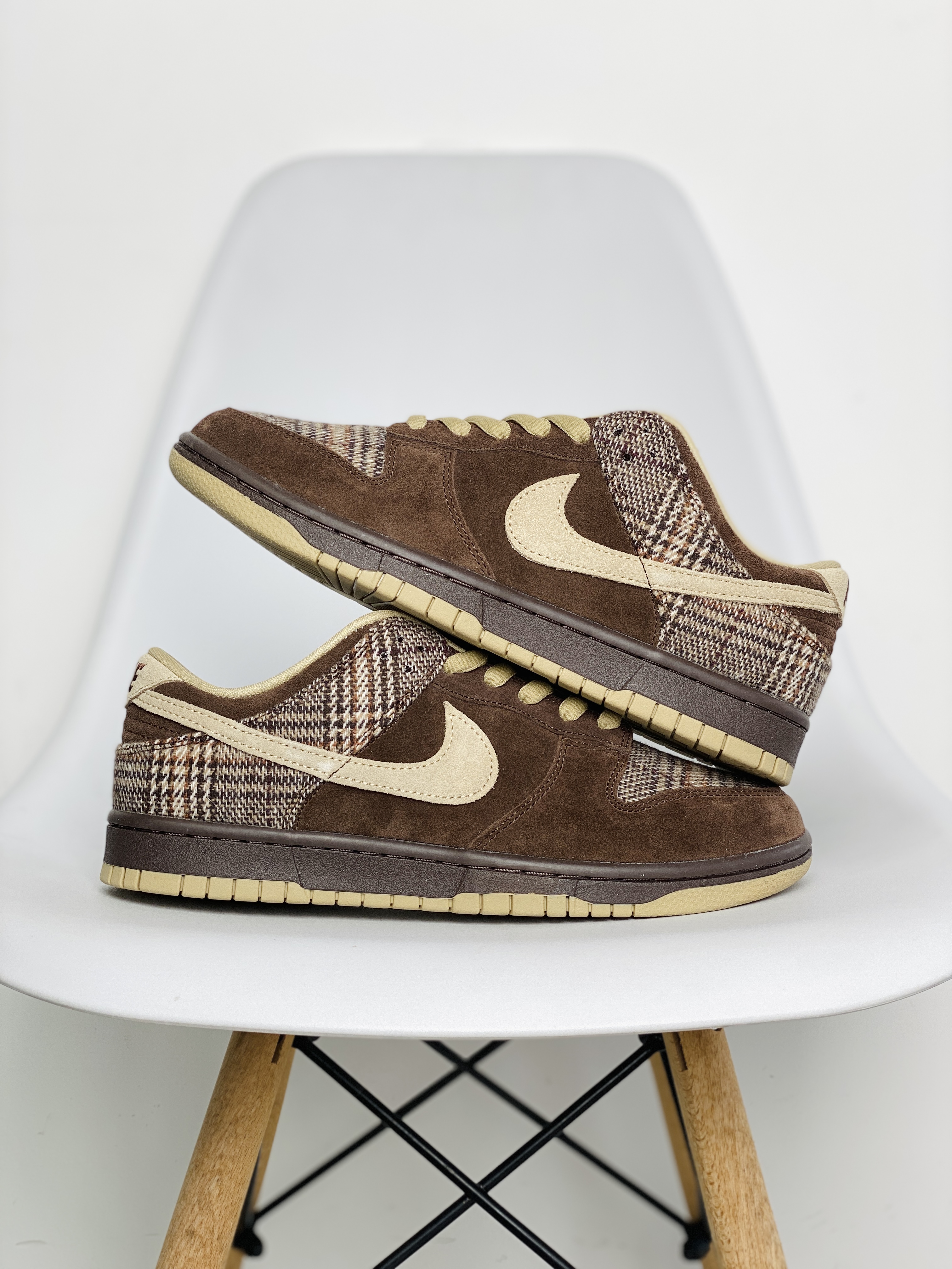 Nike Dunk SB Low Tweed 棕色 格子 低筒 复古板鞋 休闲鞋 男鞋 女鞋 304292-223