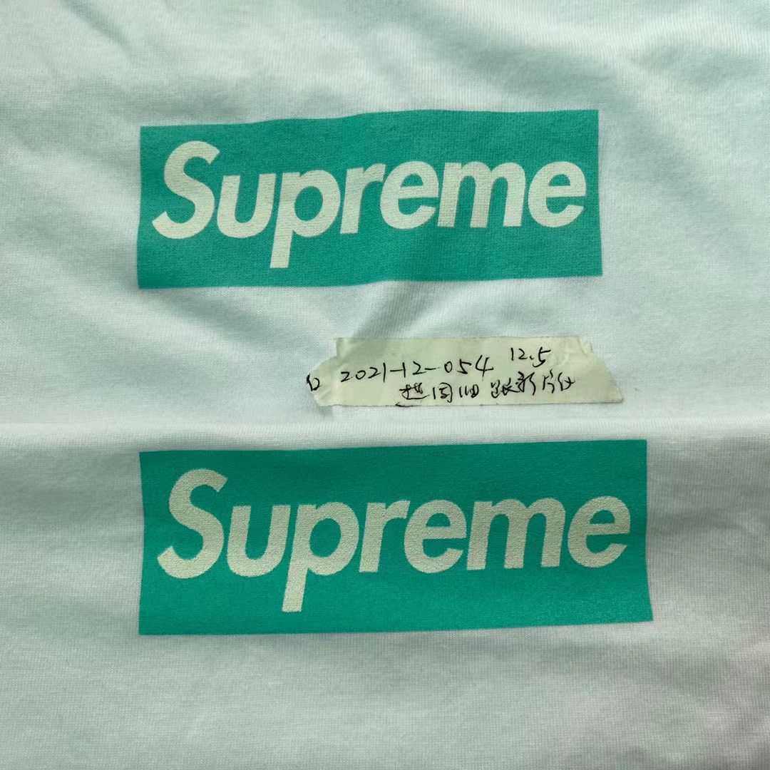 Supreme Week 12 x Tiffany & Co Logo Tee 联名款 蒂芙尼 印花纯色短袖 灰粉色 短袖 T 恤 男女同款
