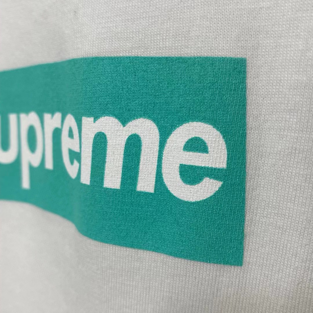 Supreme Week 12 x Tiffany & Co Logo Tee 联名款 蒂芙尼 印花纯色短袖 灰粉色 短袖 T 恤 男女同款