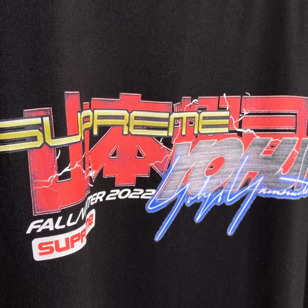 Supreme Yohji Yamamoto Week4 FW22 Tekken Tee 山本耀司 黑色  短袖 T 恤 男女同款 SUP-FW20-410