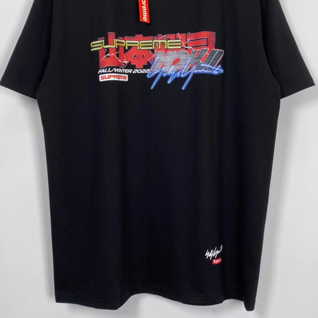 Supreme Yohji Yamamoto Week4 FW22 Tekken Tee 山本耀司 黑色  短袖 T 恤 男女同款 SUP-FW20-410
