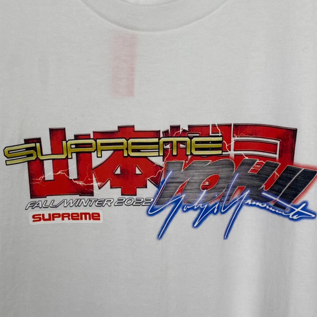 Supreme Yohji Yamamoto Week4 FW22 Tekken Tee 山本耀司 白色  短袖 T 恤 男女同款 SUP-FW20-410