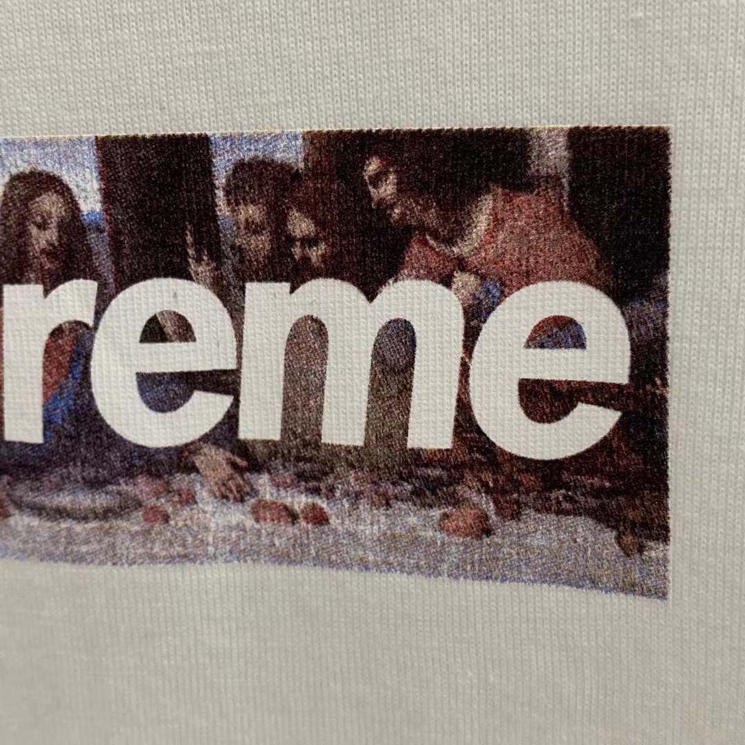  Supreme Week11 Milan Last SUPPER 米兰开业限定 达芬奇 最后的晚餐 Box Logo 白色 短袖 T 恤 男女同款 SUP-FW20-699