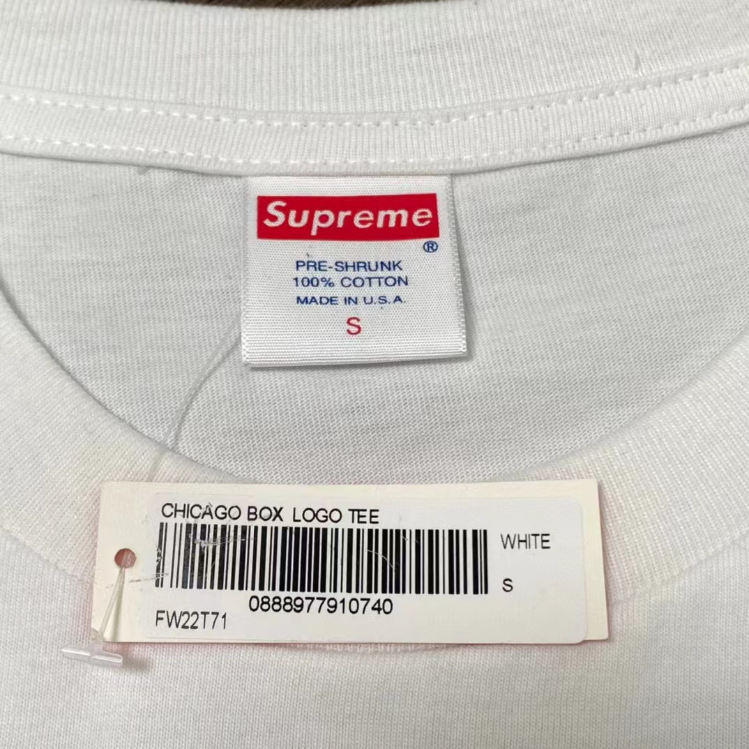 Supreme Chicago Box Logo 开业限定 白色 液态银  短袖 T 恤 男女同款 SUP-FW20-740