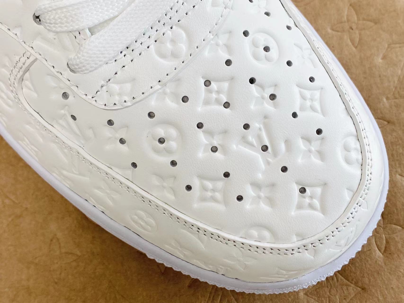 原盒版 帶配件 Louis Vuitton x Nike Air Force 1 Low  白色  低筒 牛皮 休闲鞋 运动鞋 板鞋 男鞋 女鞋 1A9V87