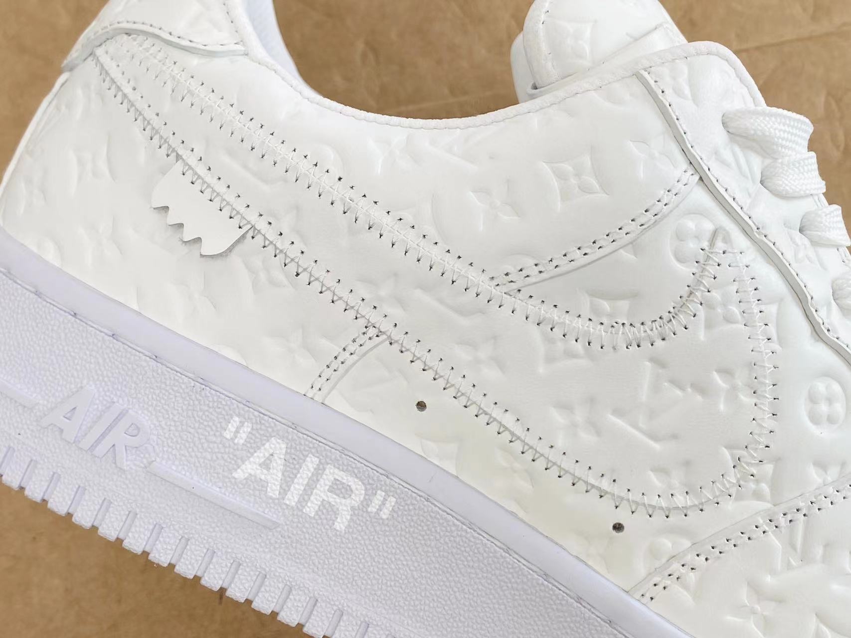 原盒版 帶配件 Louis Vuitton x Nike Air Force 1 Low  白色  低筒 牛皮 休闲鞋 运动鞋 板鞋 男鞋 女鞋 1A9V87