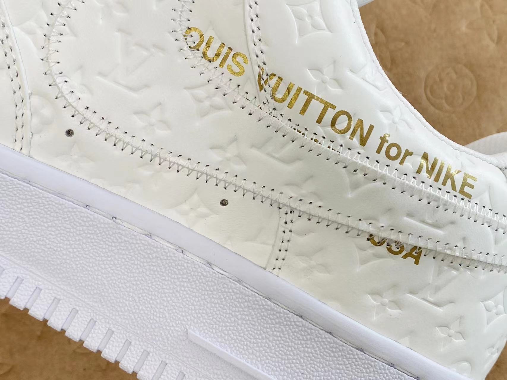 原盒版 帶配件 Louis Vuitton x Nike Air Force 1 Low  白色  低筒 牛皮 休闲鞋 运动鞋 板鞋 男鞋 女鞋 1A9V87
