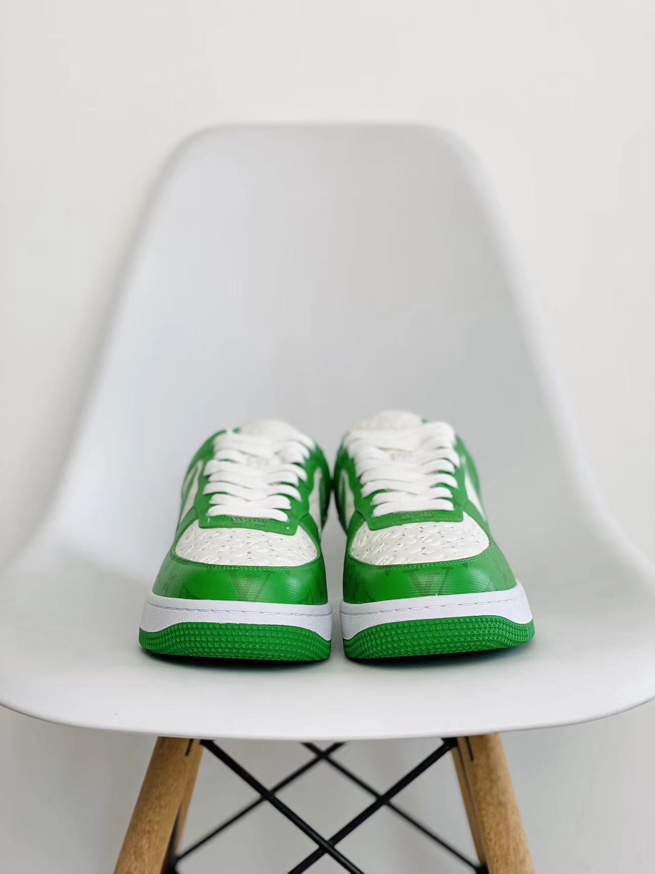 原盒版 帶配件 Louis Vuitton x Nike Air Force 1 Low  绿色  低筒 牛皮 休闲鞋 运动鞋 板鞋 男鞋 女鞋 1A9V9V