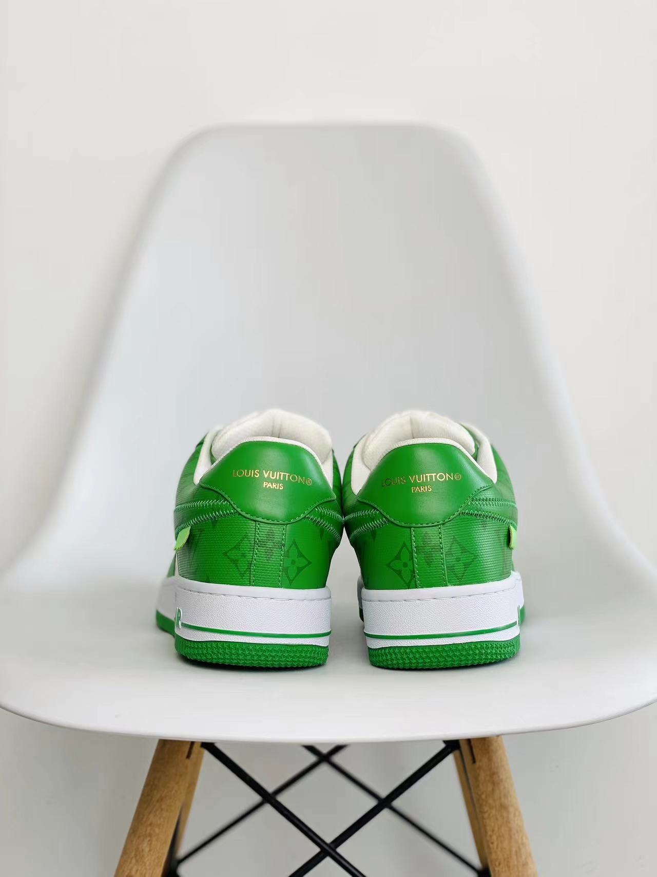 原盒版 帶配件 Louis Vuitton x Nike Air Force 1 Low  绿色  低筒 牛皮 休闲鞋 运动鞋 板鞋 男鞋 女鞋 1A9V9V