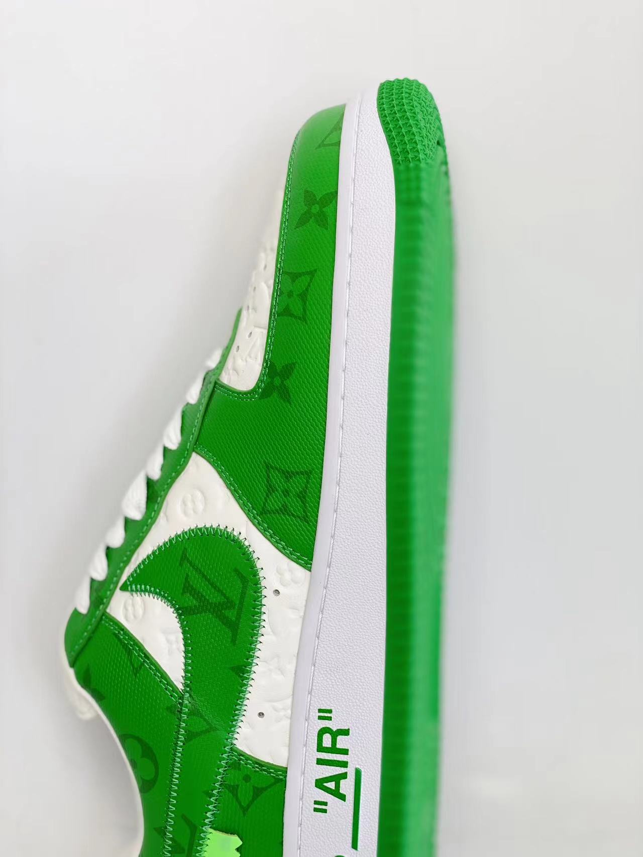 原盒版 帶配件 Louis Vuitton x Nike Air Force 1 Low  绿色  低筒 牛皮 休闲鞋 运动鞋 板鞋 男鞋 女鞋 1A9V9V