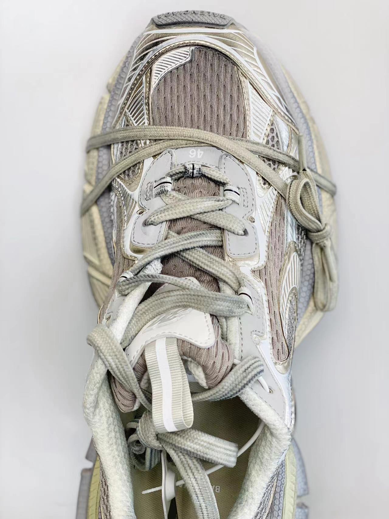 Balenciaga 巴黎世家 3XL 网布 系带 做旧 浅米色 低筒 老爹鞋 运动 复古板鞋 休闲鞋 男鞋 女鞋 734734W3XL49191