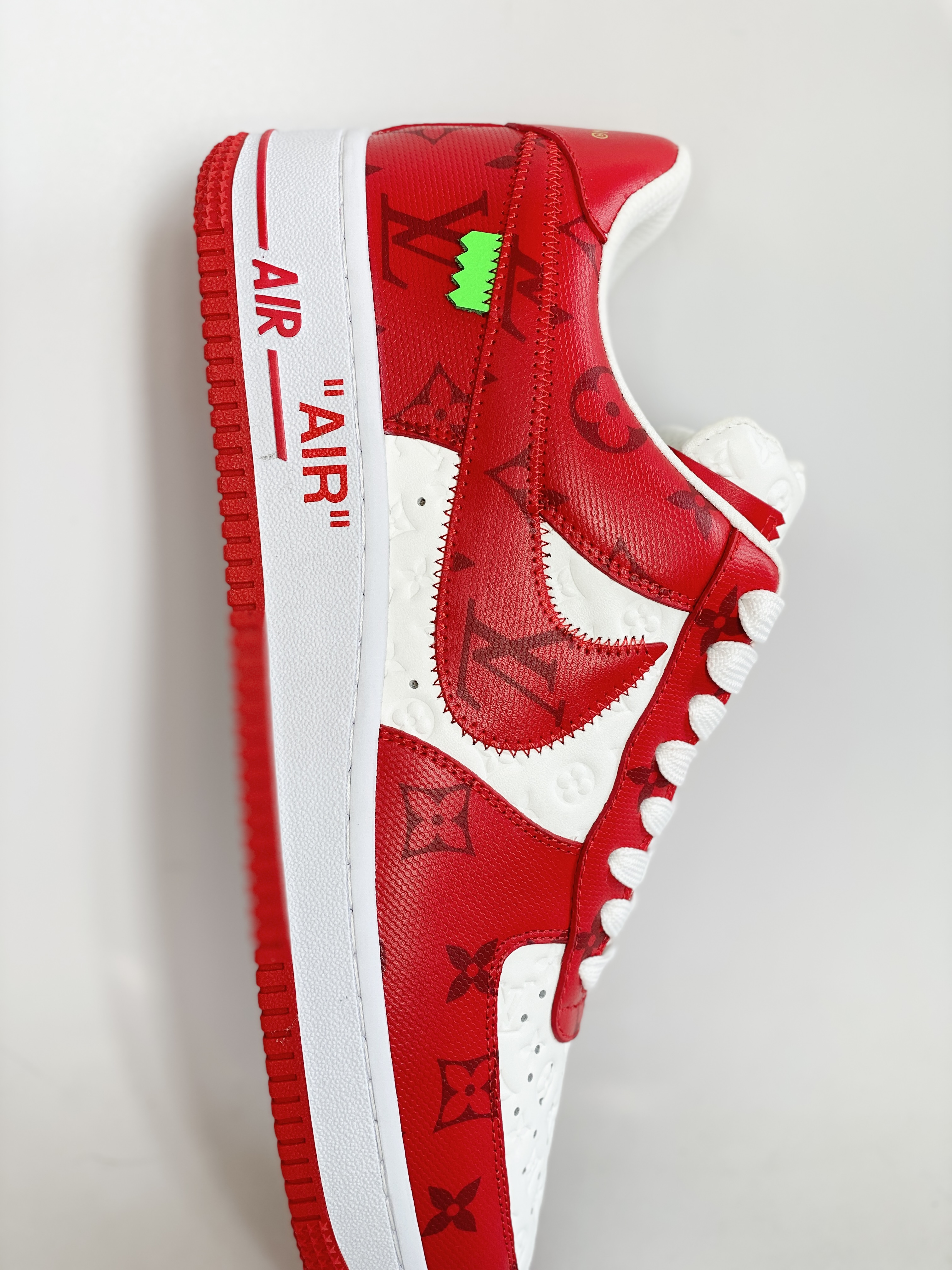  原盒版 帶配件 Louis Vuitton x Nike Air Force 1 Low  紅色  低筒 牛皮 休闲鞋 运动鞋 板鞋 男鞋 女鞋 1A9VA7