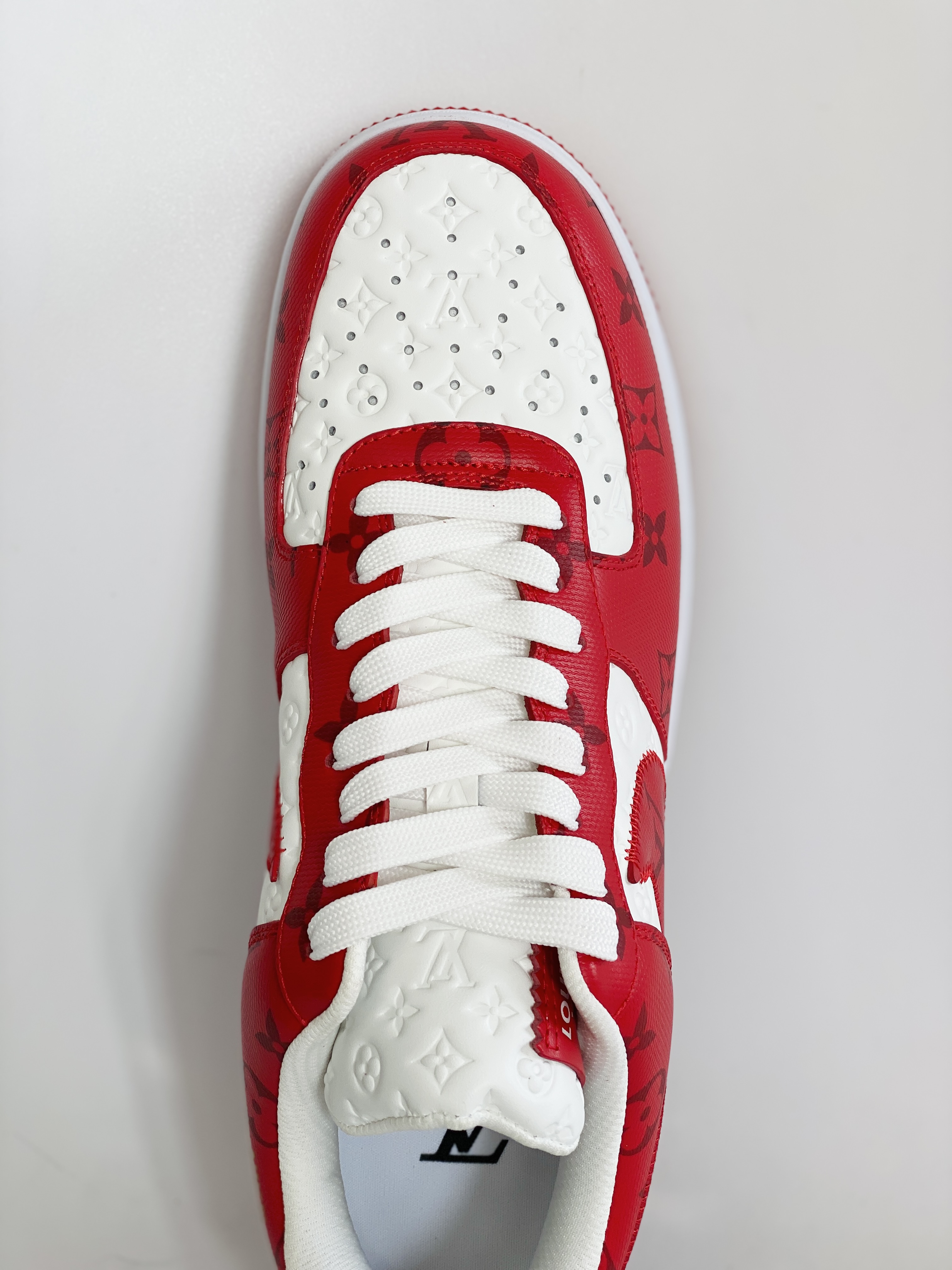  原盒版 帶配件 Louis Vuitton x Nike Air Force 1 Low  紅色  低筒 牛皮 休闲鞋 运动鞋 板鞋 男鞋 女鞋 1A9VA7