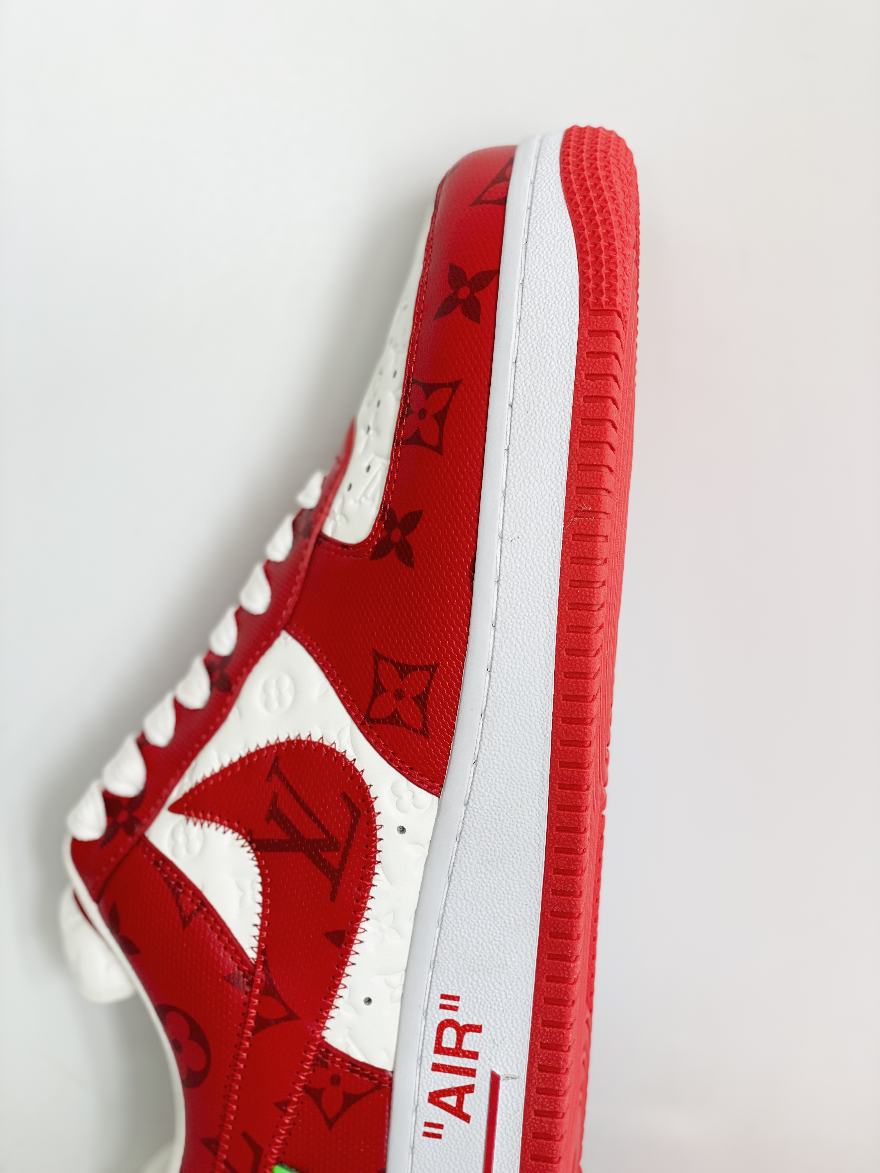  原盒版 帶配件 Louis Vuitton x Nike Air Force 1 Low  紅色  低筒 牛皮 休闲鞋 运动鞋 板鞋 男鞋 女鞋 1A9VA7