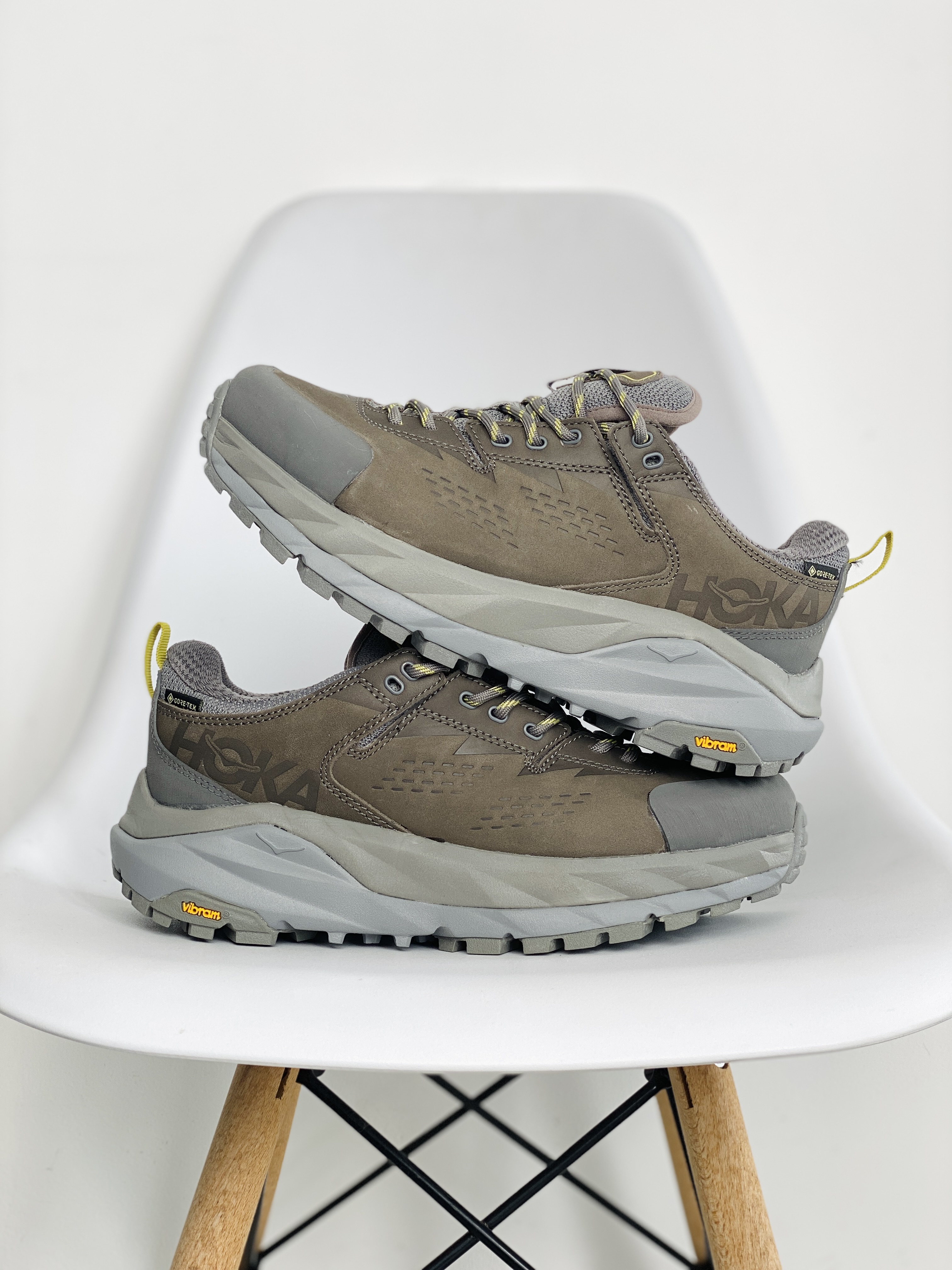 防水版 HOKA ONE ONE Kaha GTX 低筒 戶外 登山 防水 跑步鞋 户外鞋 男鞋 岩灰色 118586-CGGS