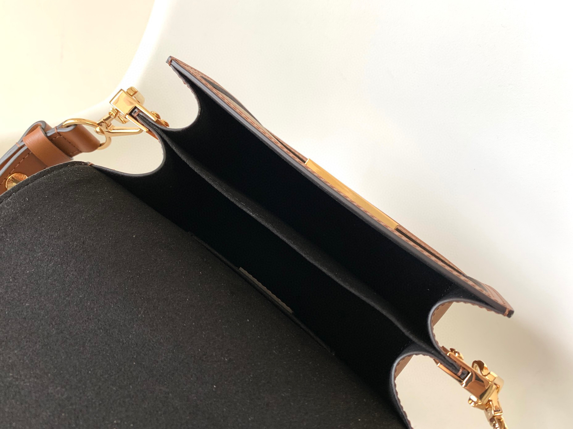 原厂皮 LOUIS VUITTON Dauphine 达妮芙 经典老花满印 帆布小牛皮拼接 腋下包 手提包 单肩包 斜挎包 棕色 迷你款 M45959 44580