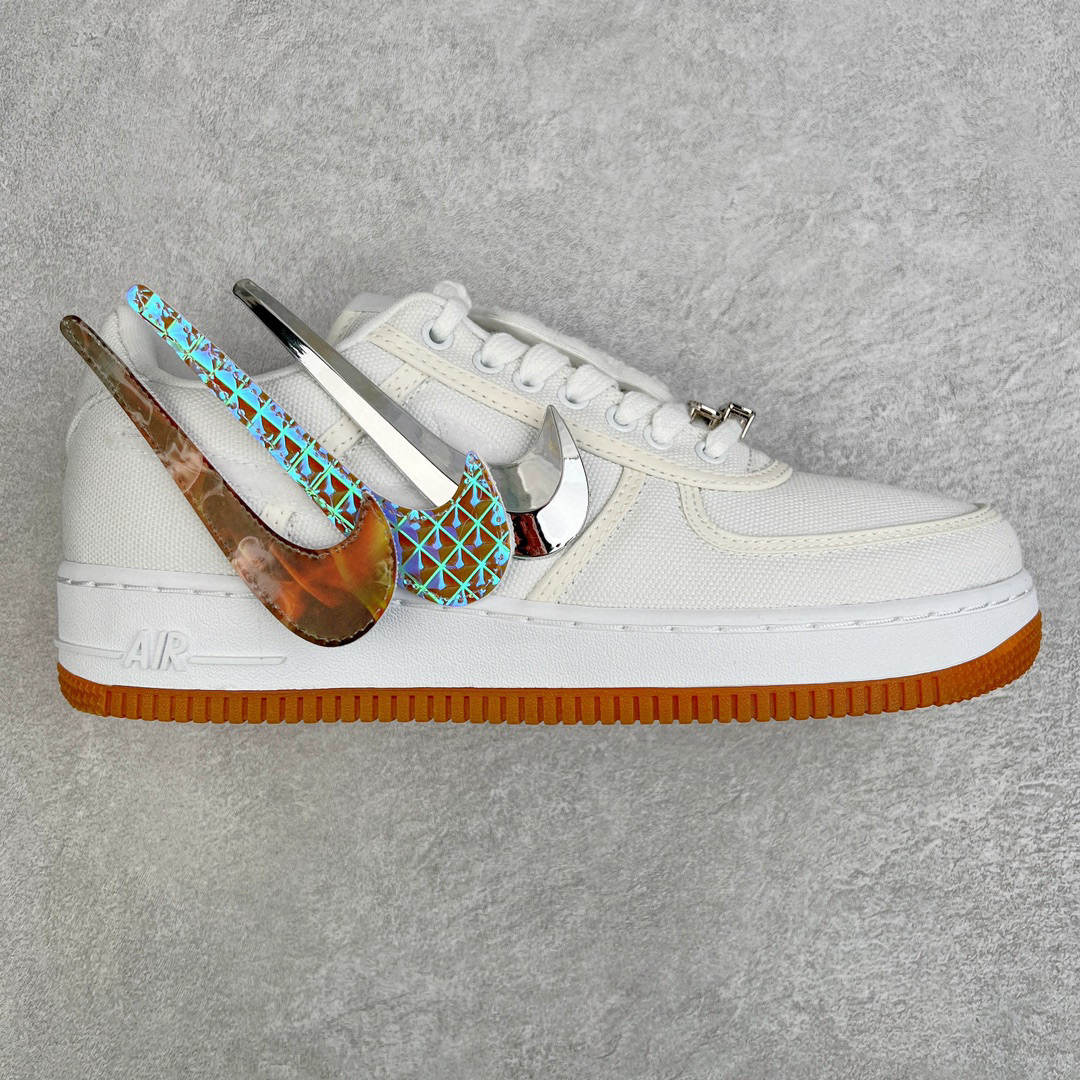 Travis Scott Nike  Force 1 Low Sail 換鉤  低筒 反光 休闲鞋 板鞋 男鞋 女鞋 白銀 AQ4211-101