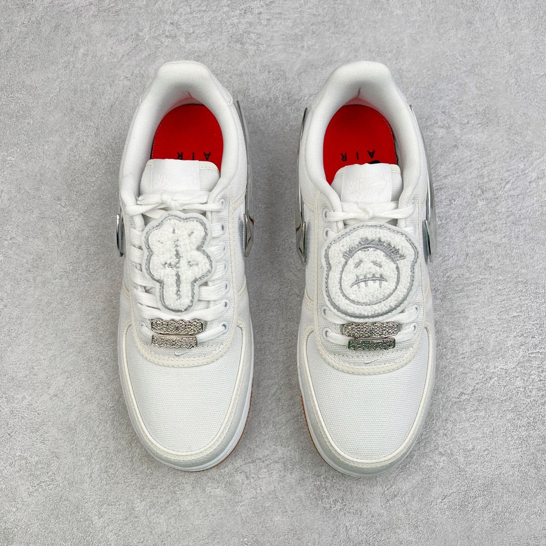 Travis Scott Nike  Force 1 Low Sail 換鉤  低筒 反光 休闲鞋 板鞋 男鞋 女鞋 白銀 AQ4211-101