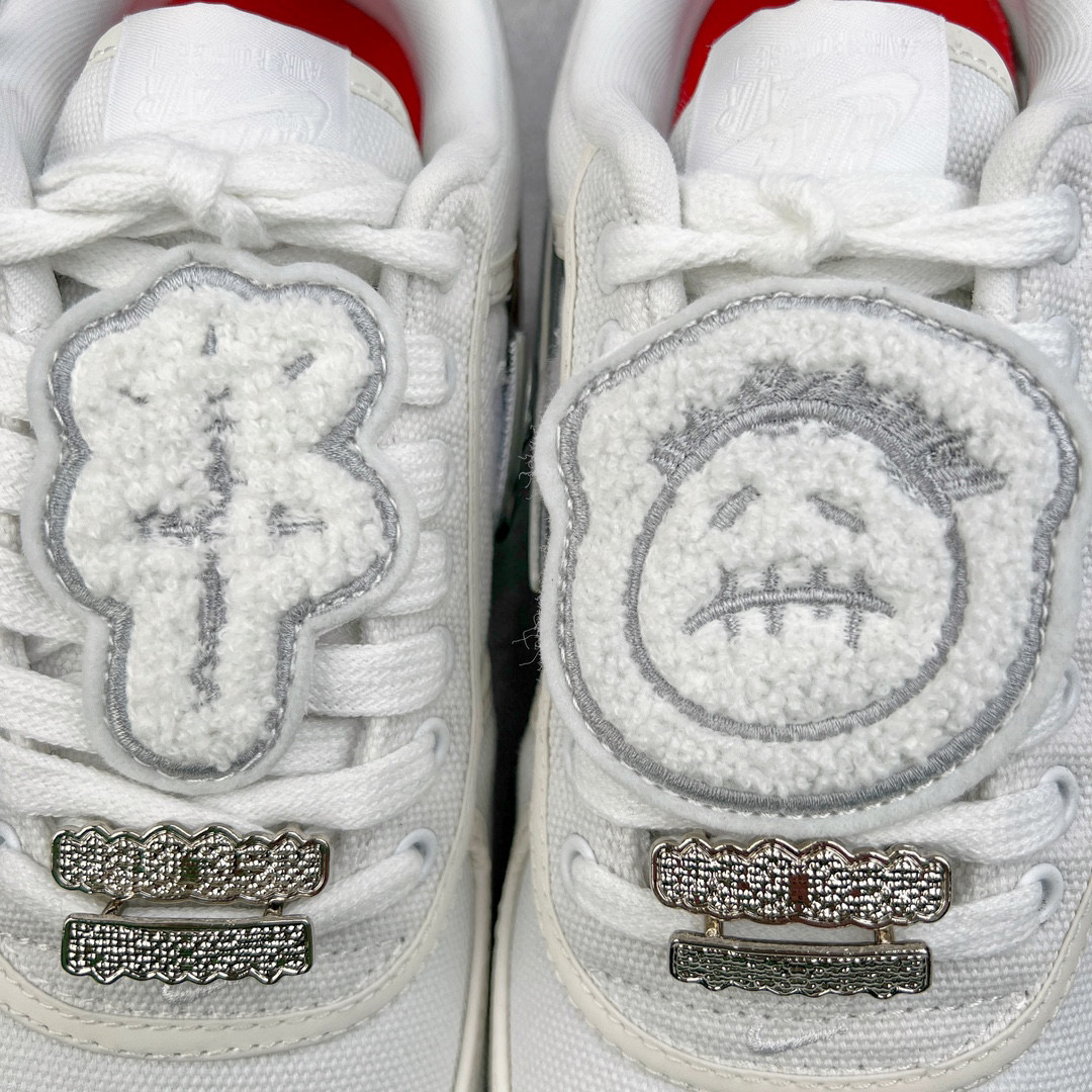 Travis Scott Nike  Force 1 Low Sail 換鉤  低筒 反光 休闲鞋 板鞋 男鞋 女鞋 白銀 AQ4211-101
