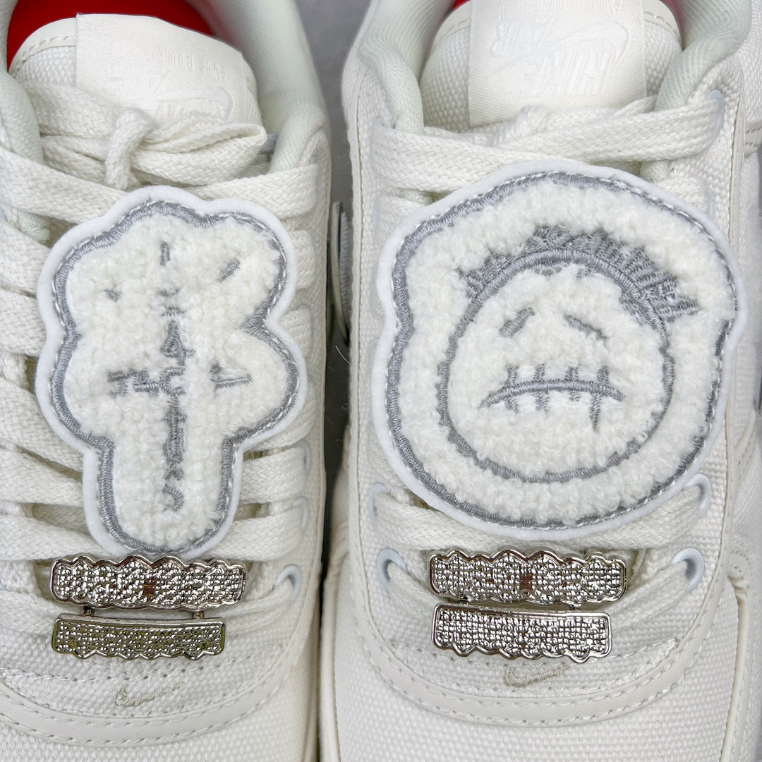 Travis Scott Nike  Force 1 Low Sail 換鉤  低筒 反光 休闲鞋 板鞋 男鞋 女鞋 米白色 AQ4211-101