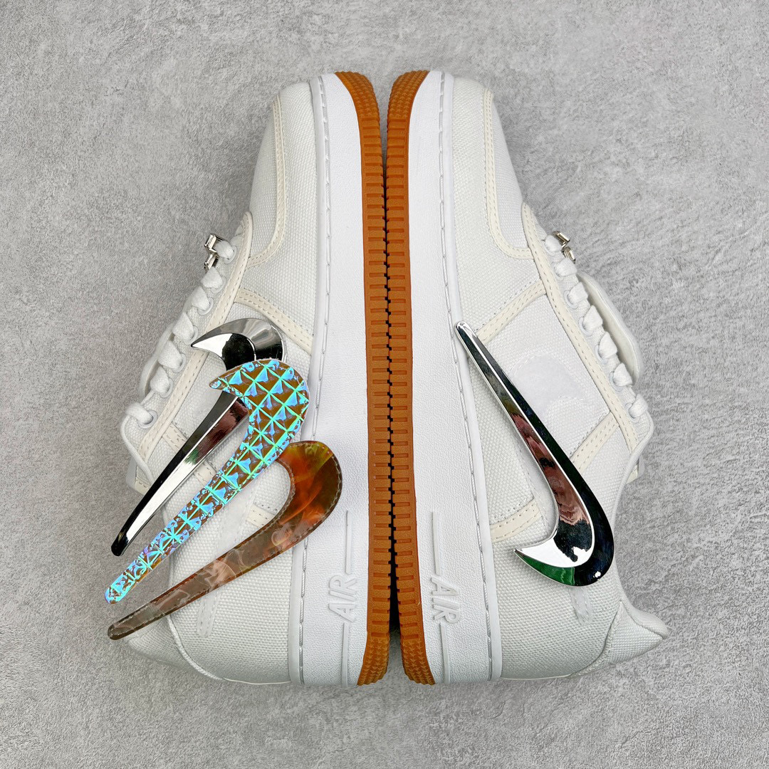 Travis Scott Nike  Force 1 Low Sail 換鉤  低筒 反光 休闲鞋 板鞋 男鞋 女鞋 白銀 AQ4211-101