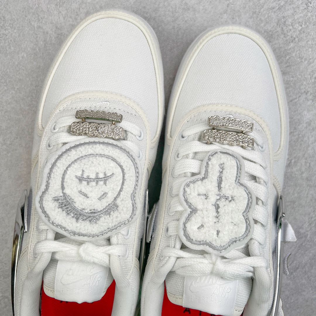 Travis Scott Nike  Force 1 Low Sail 換鉤  低筒 反光 休闲鞋 板鞋 男鞋 女鞋 白銀 AQ4211-101