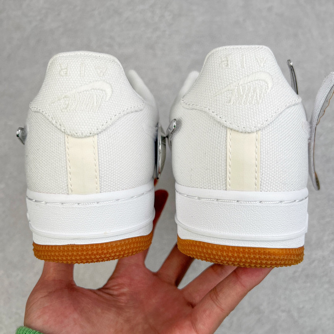 Travis Scott Nike  Force 1 Low Sail 換鉤  低筒 反光 休闲鞋 板鞋 男鞋 女鞋 白銀 AQ4211-101