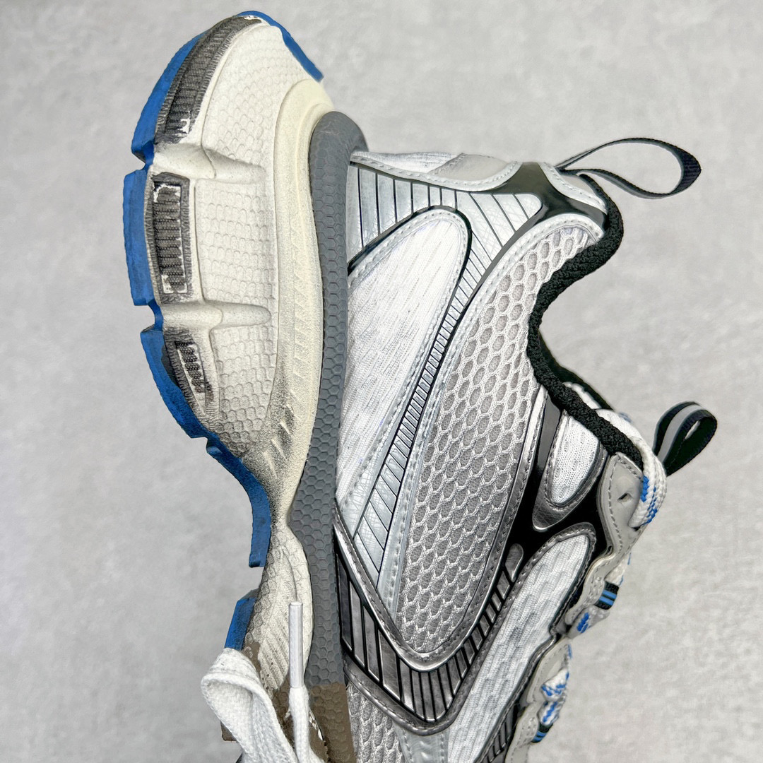 Balenciaga 巴黎世家 3XL 网布 系带 做旧  低筒 老爹鞋 运动 复古板鞋 休闲鞋 男鞋 女鞋  银蓝 泥染 734734W3XL71214