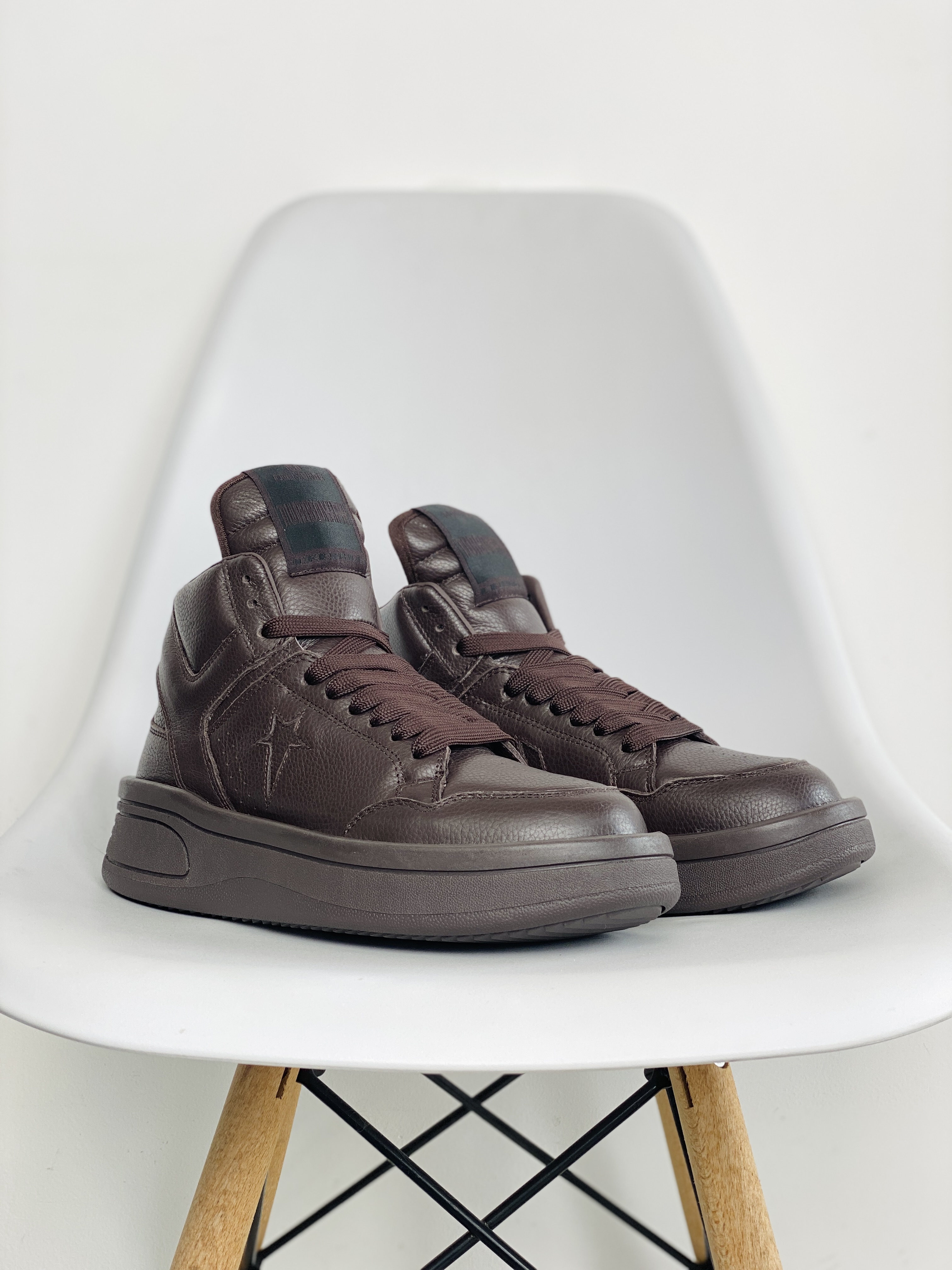  Rick Owens DRKSHDW Converse   联名款 巧克力色 高筒 靴子 板鞋 休闲鞋 男鞋 女鞋  