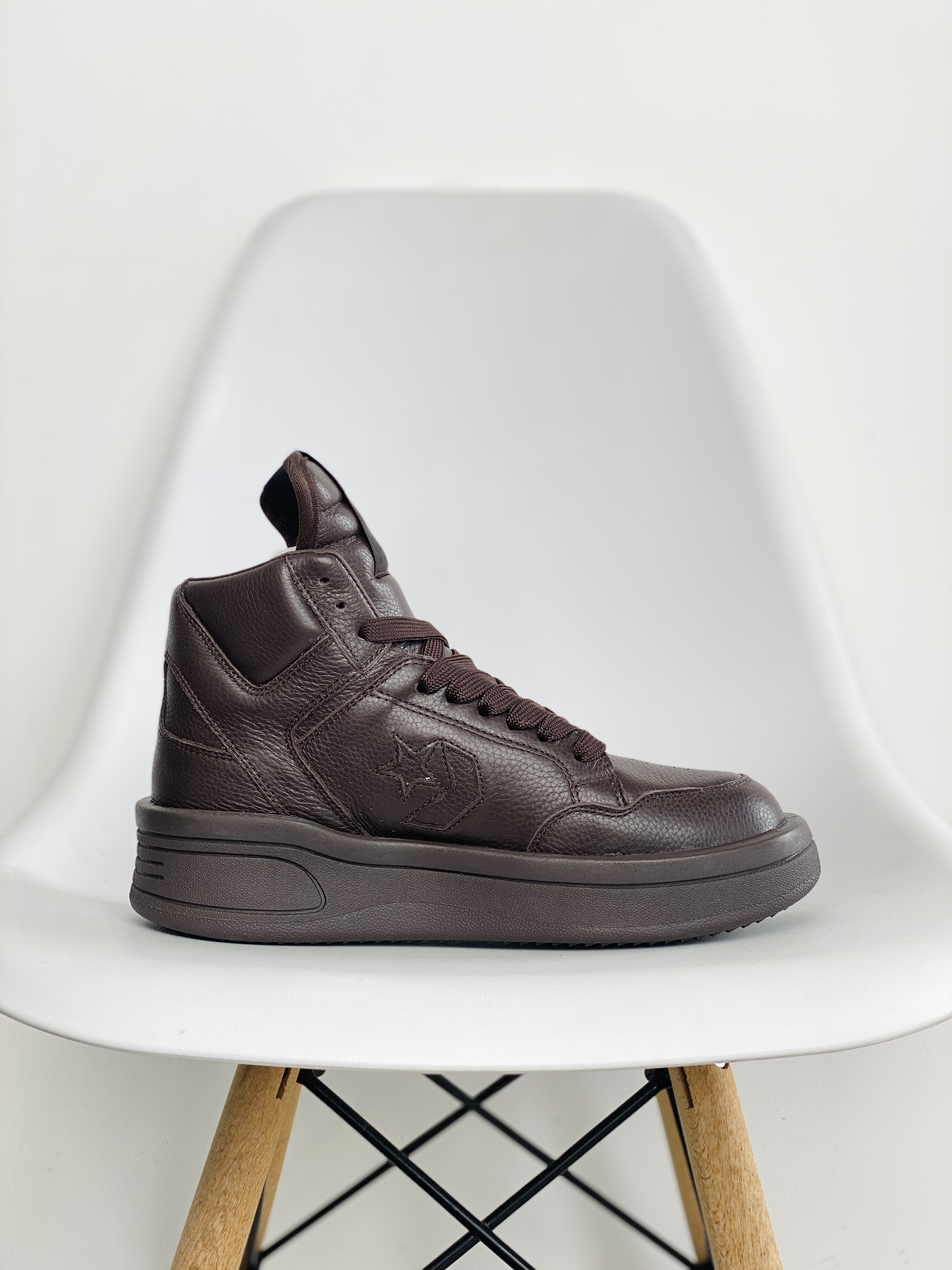  Rick Owens DRKSHDW Converse   联名款 巧克力色 高筒 靴子 板鞋 休闲鞋 男鞋 女鞋  