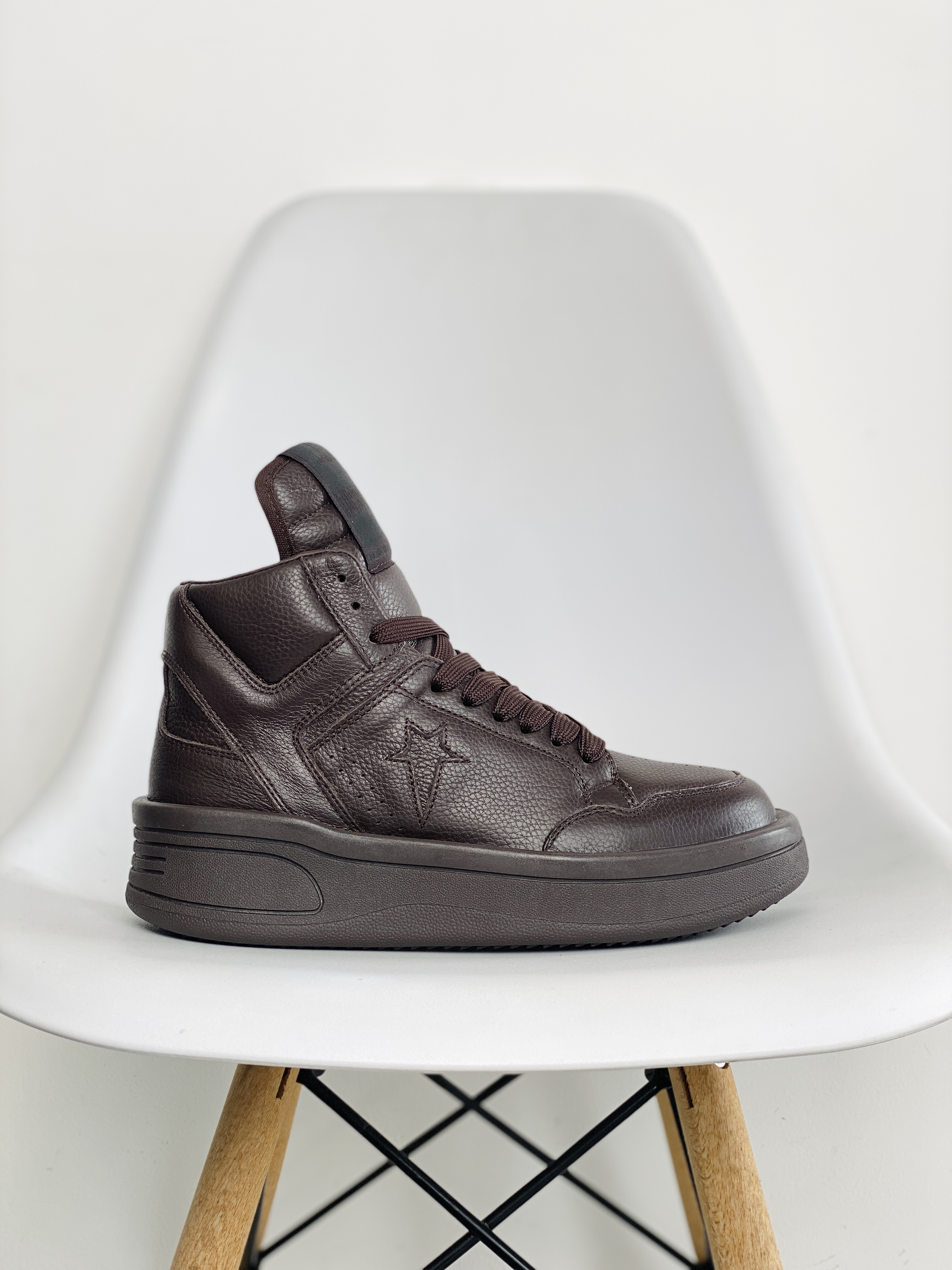  Rick Owens DRKSHDW Converse   联名款 巧克力色 高筒 靴子 板鞋 休闲鞋 男鞋 女鞋  