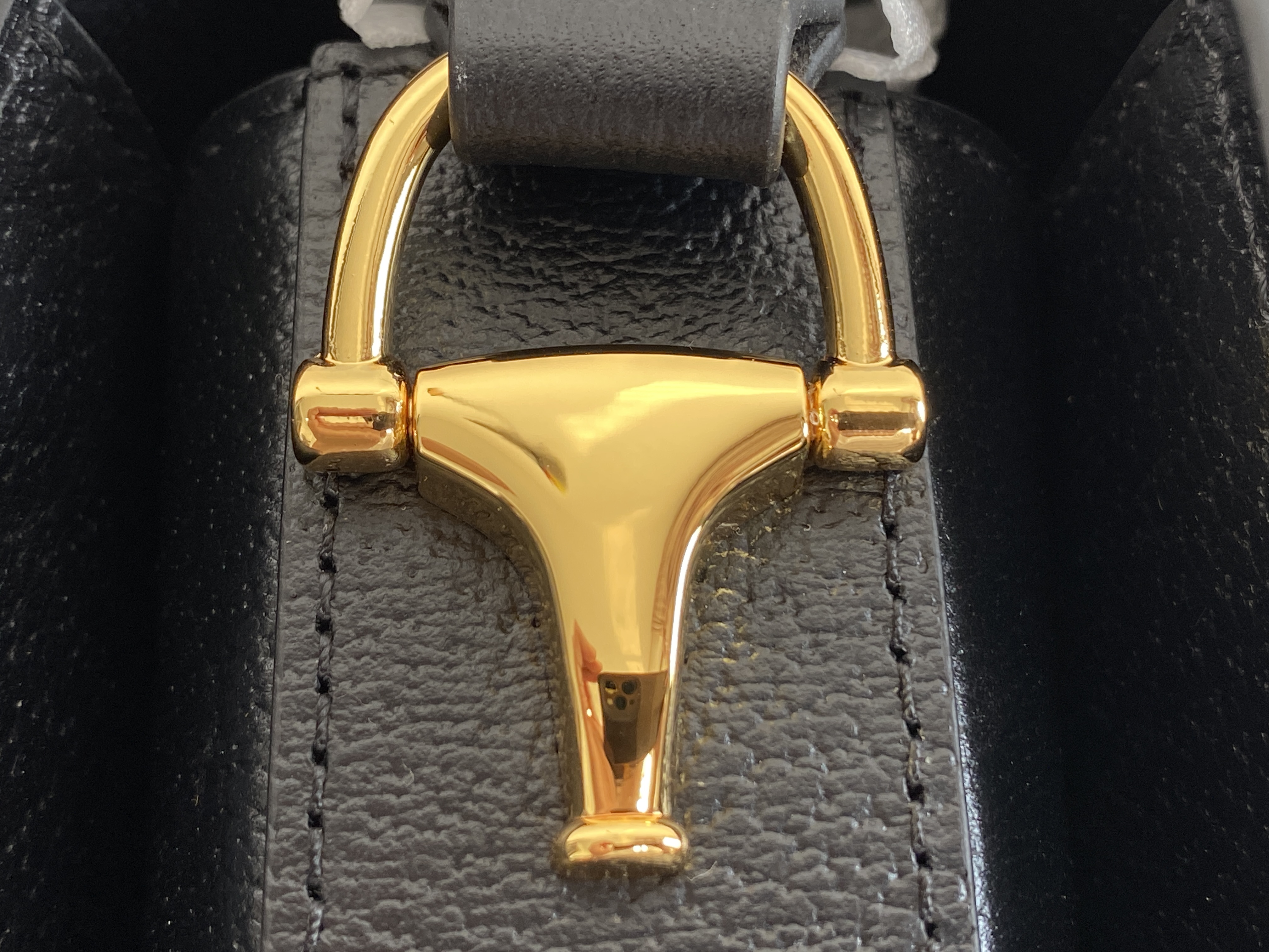 原厂皮 GUCCI 古驰 马衔扣 1955复古金扣 黑丹宁 Denim 老花Logo 黑色 单肩包 斜挎包 手提包 男女同款 602204-UN3BG-1274