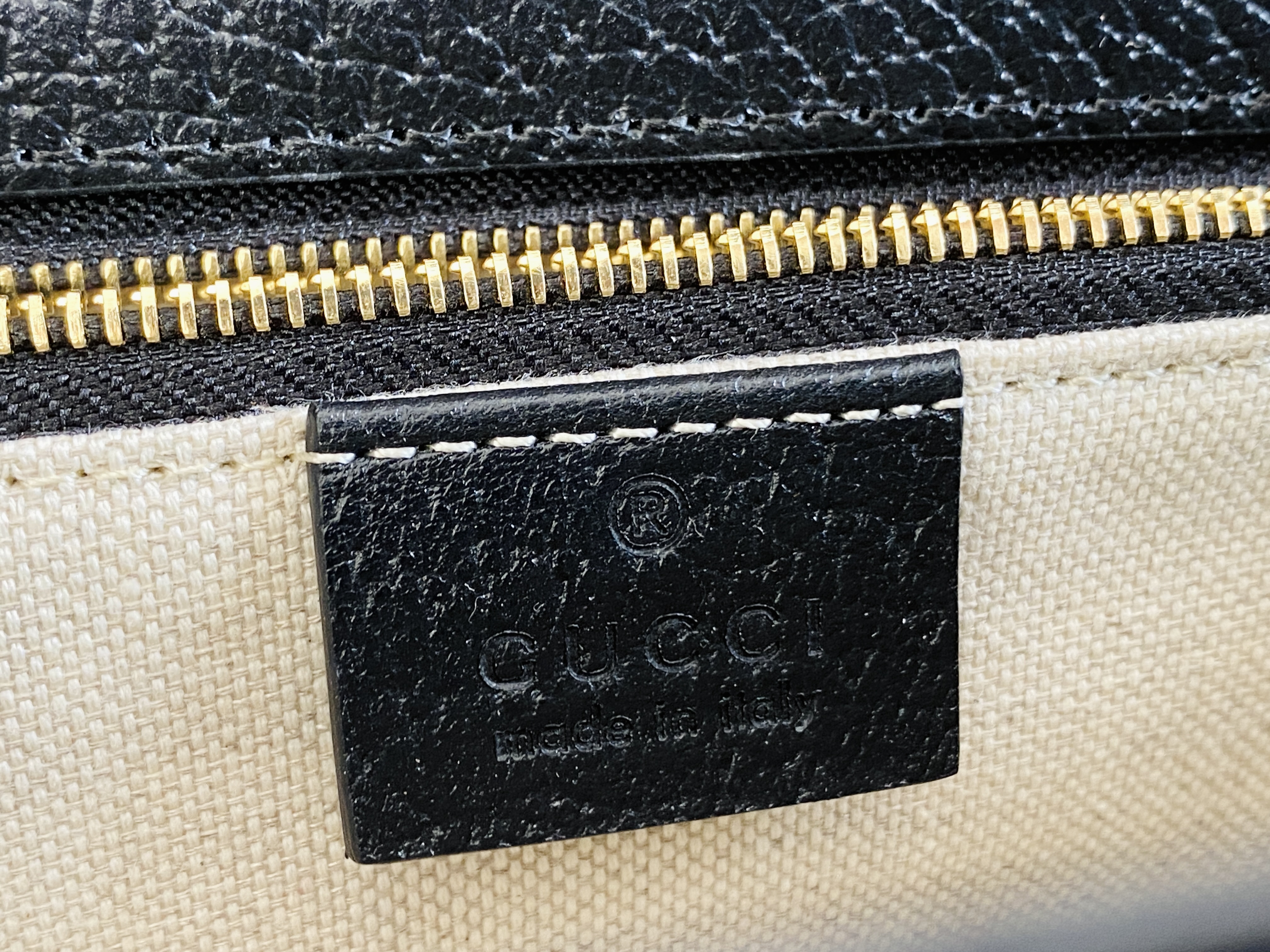 原厂皮 GUCCI 古驰 马衔扣 1955复古金扣 黑丹宁 Denim 老花Logo 黑色 单肩包 斜挎包 手提包 男女同款 602204-UN3BG-1274