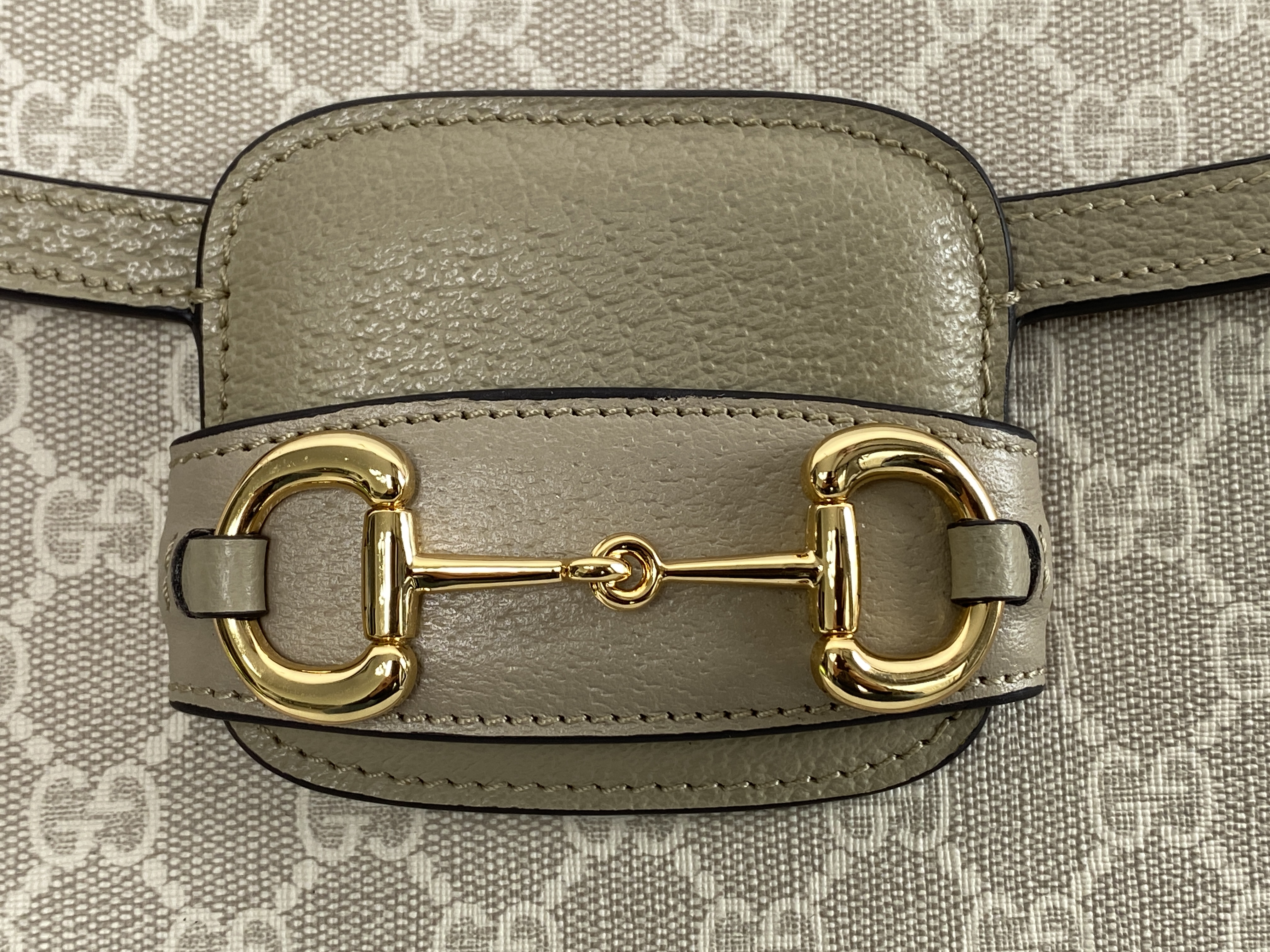 原厂皮 GUCCI 古驰 1955 Horsebit 马衔扣 复古金扣 老花Logo 帆布拼皮 斜挎包 单肩包 手提包 男女同款 602204-UULBG-9683