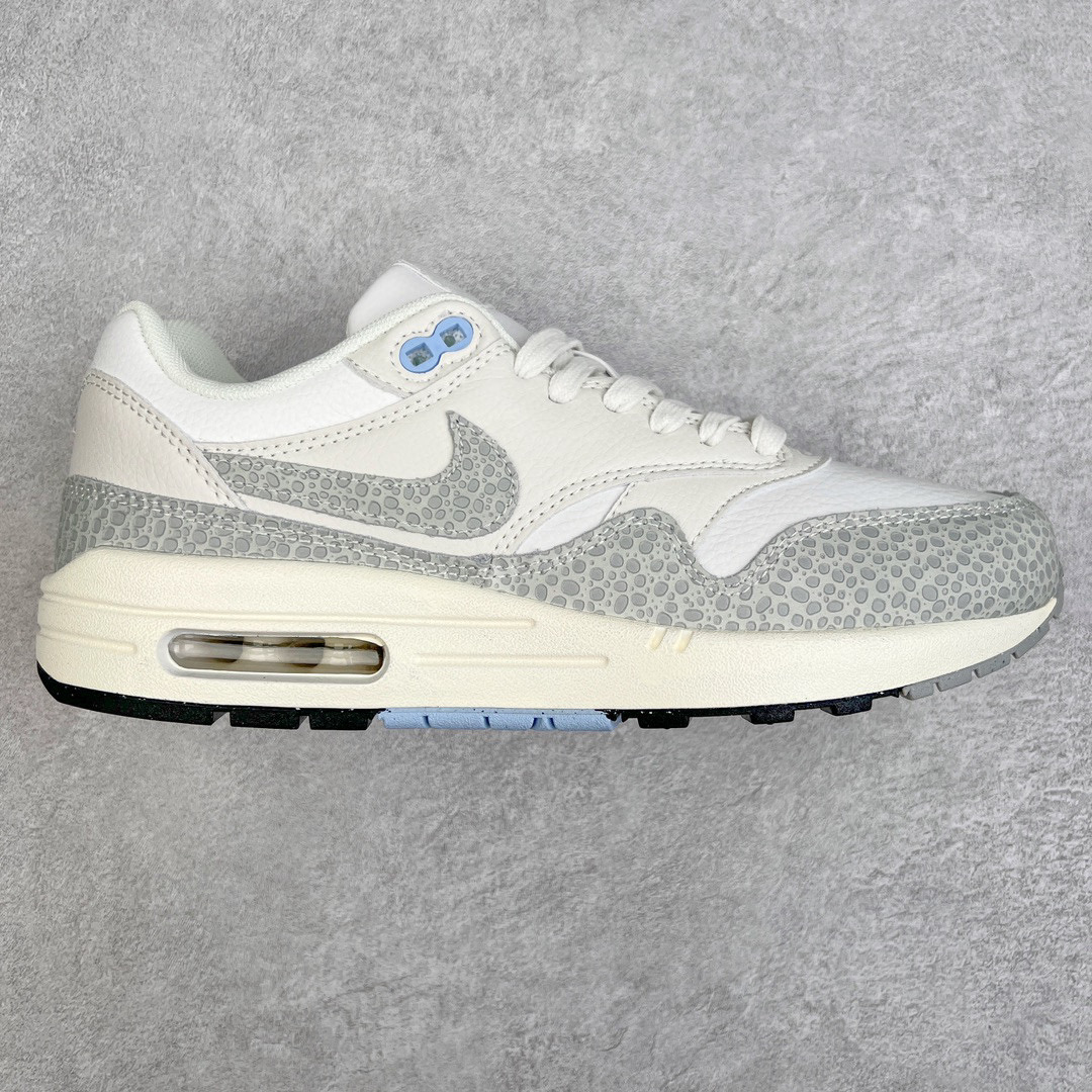 Air Max 1 Safari Summit White 低筒 减震运动鞋 休闲鞋 板鞋 男鞋 女鞋 灰白色  AO1021-023