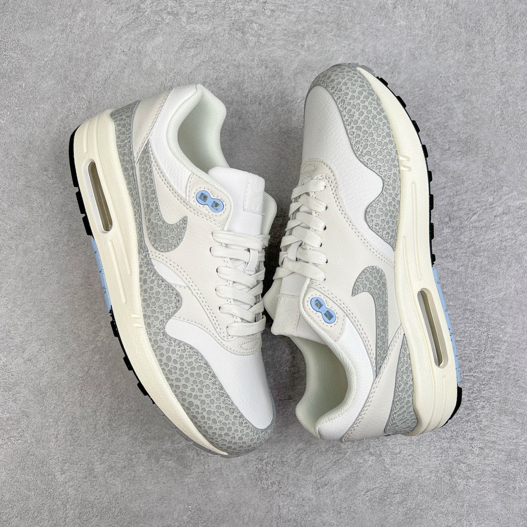 Air Max 1 Safari Summit White 低筒 减震运动鞋 休闲鞋 板鞋 男鞋 女鞋 灰白色  AO1021-023