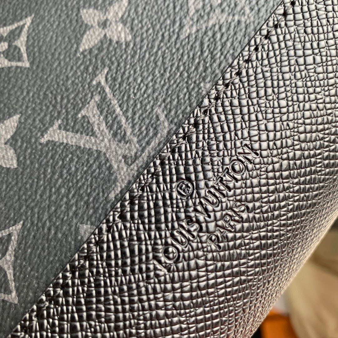 原厂皮 LOUIS VUITTON Duo  老花滿印 拉鏈開合 胸包 单肩包 斜挎包 迷你 黑色 M30963