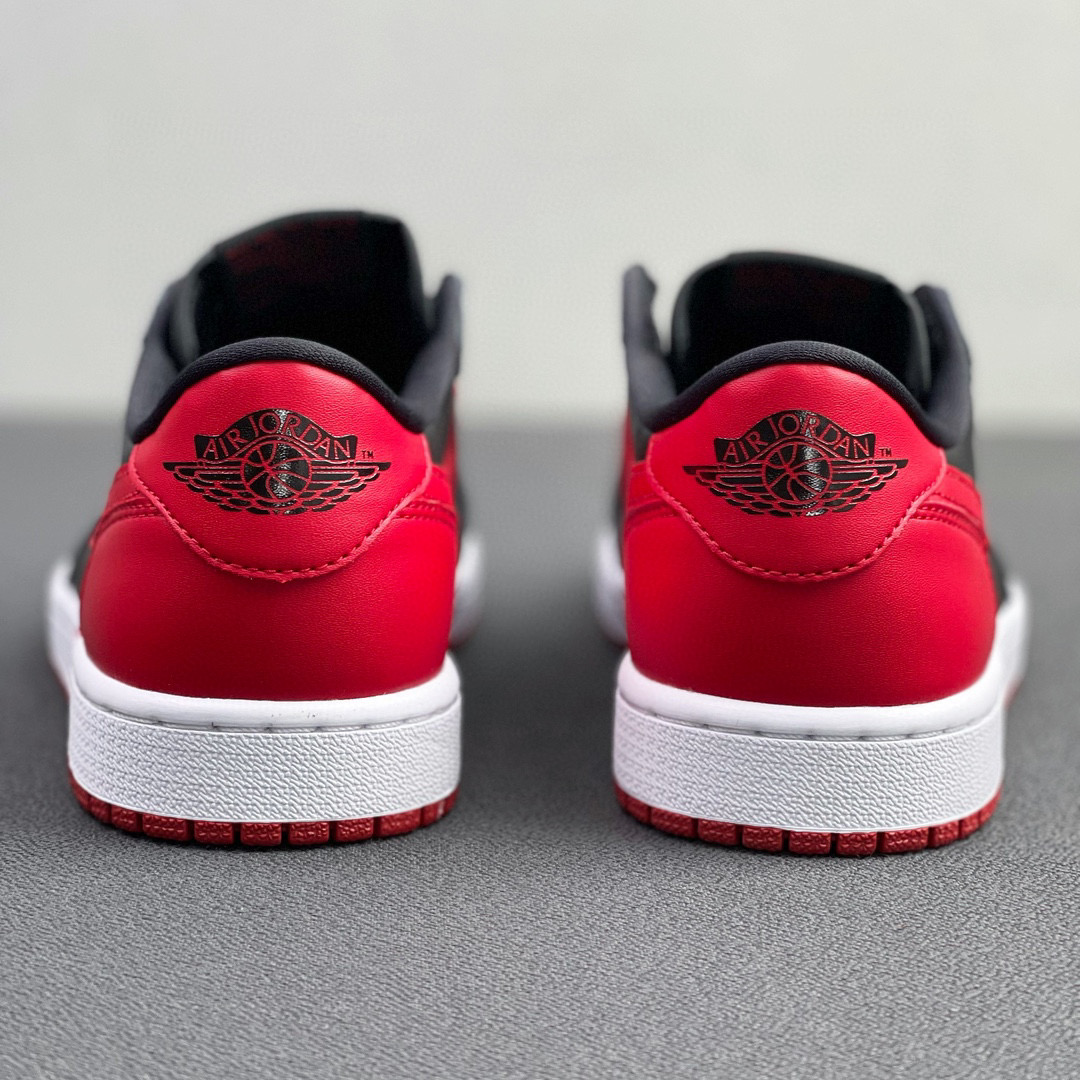 2015版型 Air Jordan 1 Retro Low Bred 黑红 低筒 板鞋 休闲鞋 男鞋  球鞋 705329-001