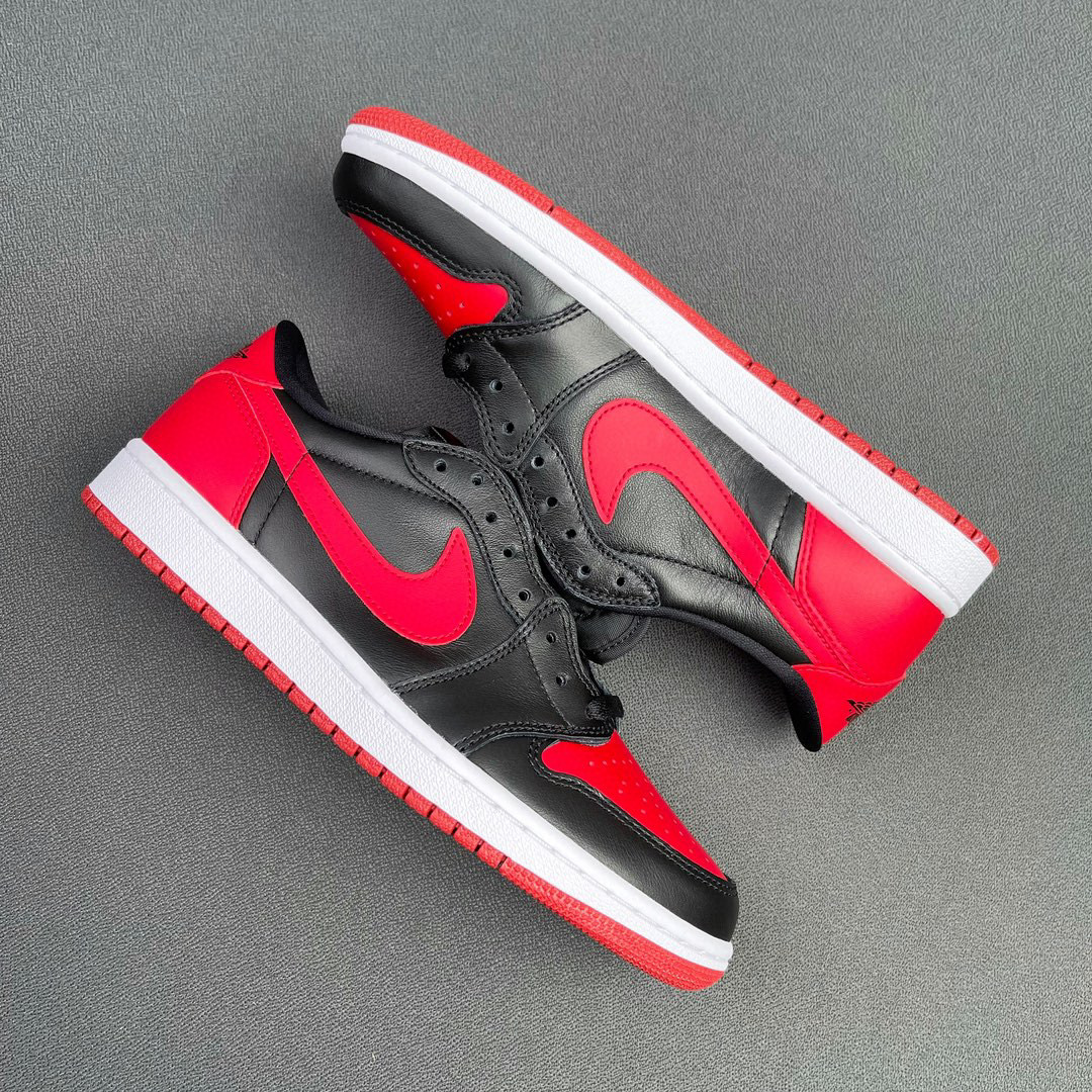 2015版型 Air Jordan 1 Retro Low Bred 黑红 低筒 板鞋 休闲鞋 男鞋  球鞋 705329-001