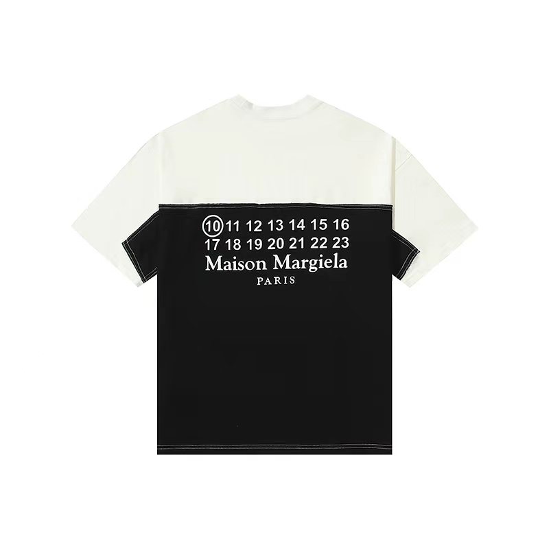 Maison Margiela 马吉拉 数字尺码表 印花拼接 黑白 短袖 T 恤 夏季 男女同款 S50GC0601S22816