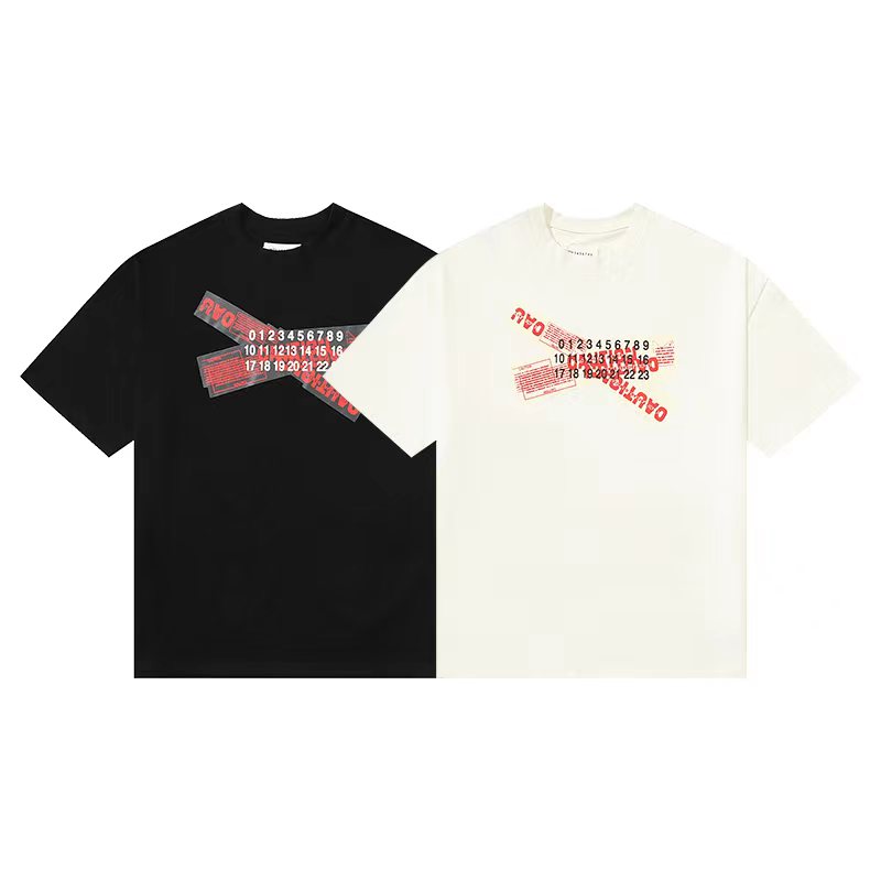Maison Margiela 马吉拉 数字字母logo 短袖 黑色 白色 T 恤 圆领 套头 夏季 男女同款 
