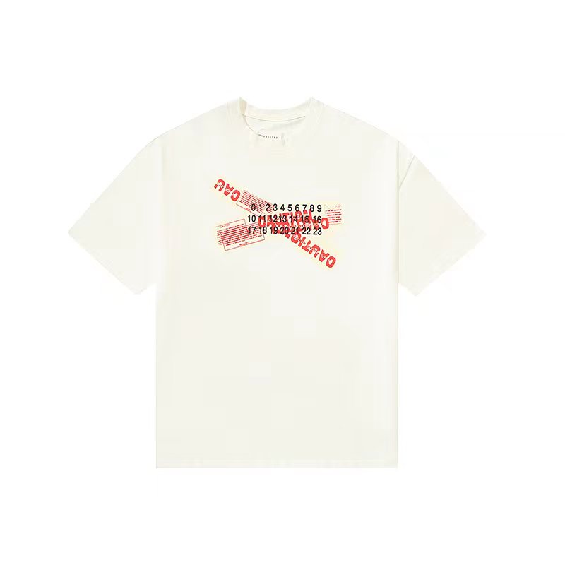 Maison Margiela 马吉拉 数字字母logo 短袖 黑色 白色 T 恤 圆领 套头 夏季 男女同款 