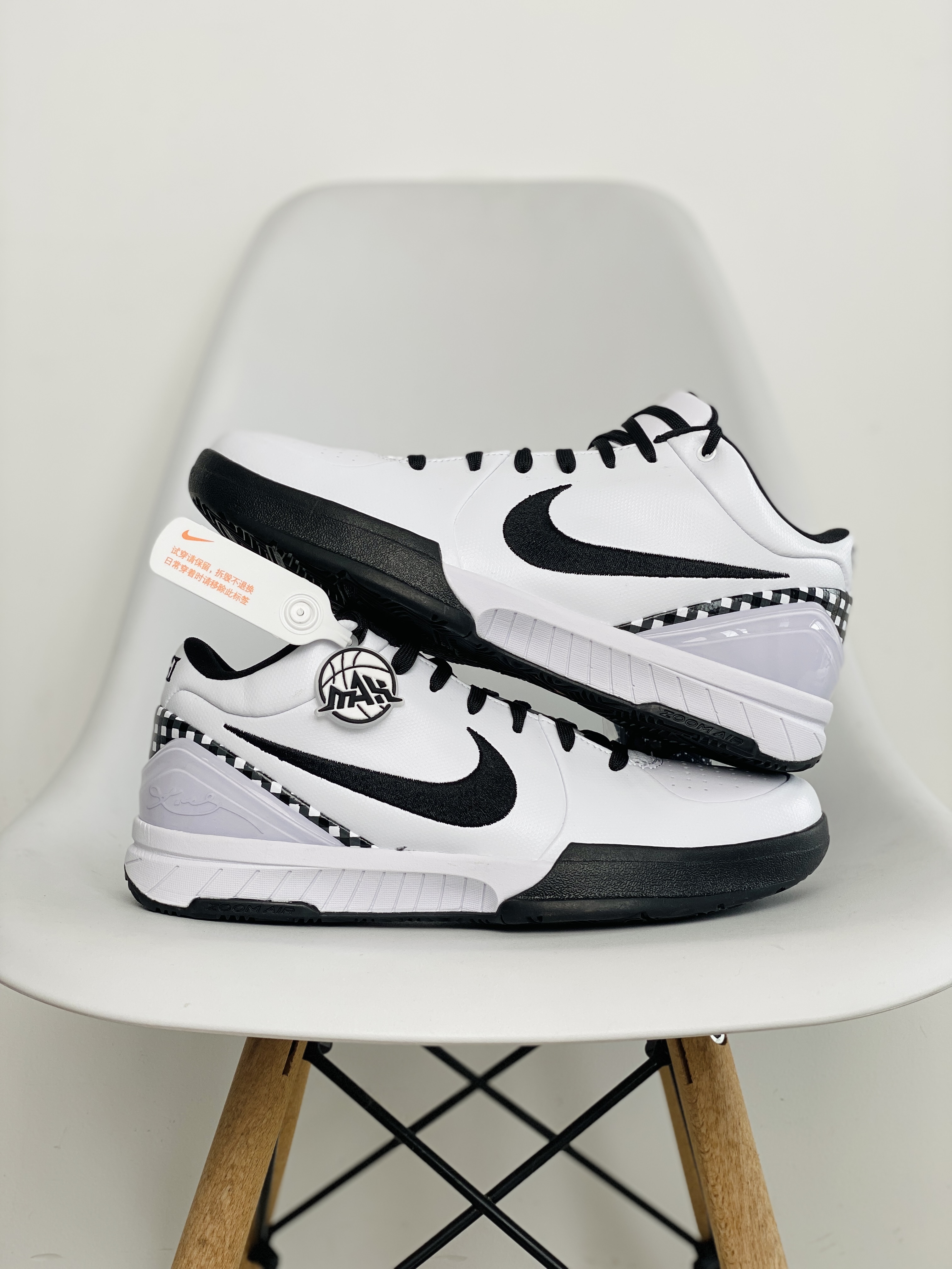 滅世純原 原盒版 Kobe4 GIGI Mambacita 前掌LUNAR泡棉 后掌气垫 黑白 低筒 科比 4  篮球鞋 实战鞋 球鞋 男鞋  FJ9363-100